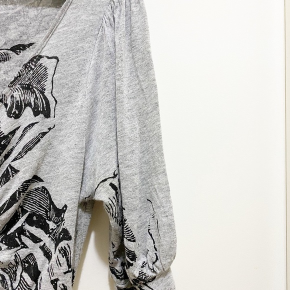 Language Angels Floral Rhinestone Draped Blouse S - Picture 4 of 9